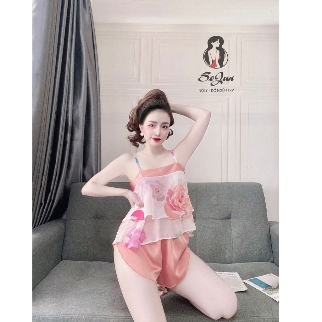 Đồ ngủ nữ BIGSIZE❣️FREE SHIP❣️Đồ ngủ sexy lụa Chiffon phối Satin cao cấp mềm mại xinh xắn <70KG | BigBuy360 - bigbuy360.vn