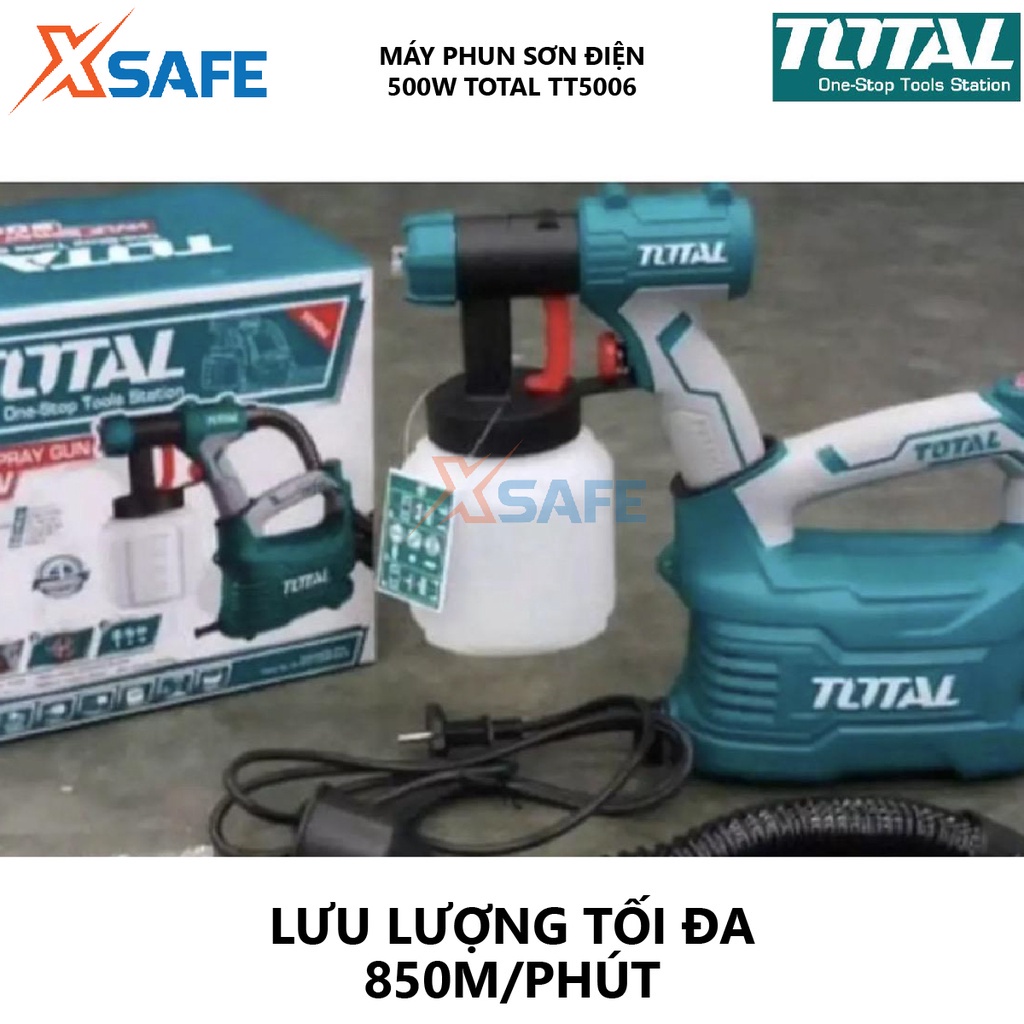 Máy phun sơn dùng điện TOTAL TT5006 Súng phun sơn 220-240V, công suất 350W, động cơ mạnh mẽ, thiết kế nhỏ gọn tiện lợi