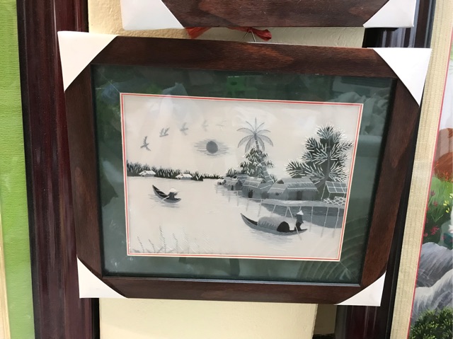 Tranh theu tay đồng quê 25x35cm