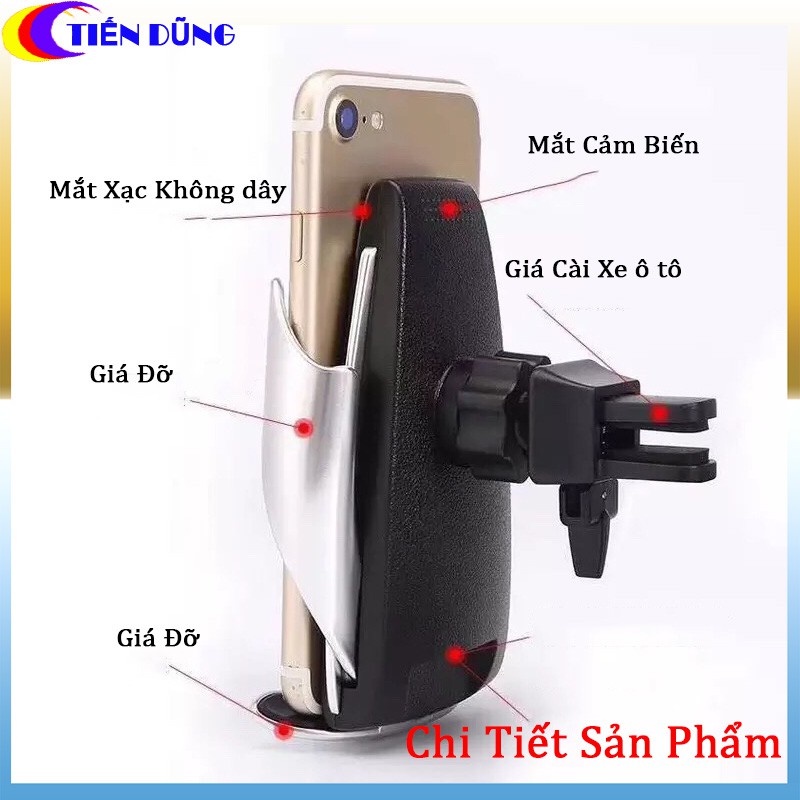 Sạc Không Dây Ô tô S5, Đế Sạc Nhanh Điện Thoại Không Dây Trên Xe Hơi Không Dây Cảm Ứng (Phiên Bản Mới)