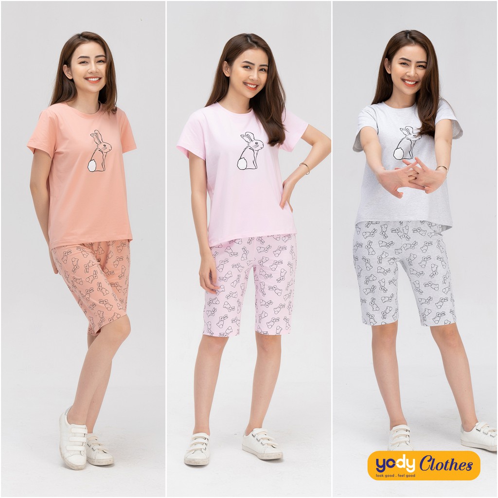 Bộ đồ nữ YODY in hình thỏ cho mẹ trẻ trung BDN3170 | BigBuy360 - bigbuy360.vn