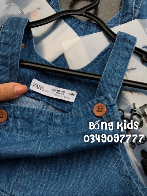 Yếm Denim Bé Trai Túi Kangaroo