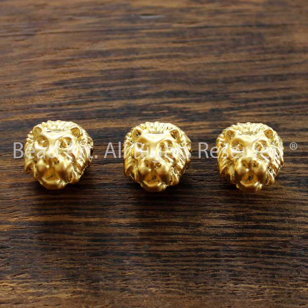 Charm Sư Tử Mạ Vàng 24K Thủ Công Thủ Nhĩ Kì, Phối Vòng Tay Phong Thuỷ, Chuỗi Hạt, Trang Sức S50 - Bead Art
