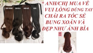 Tóc cột soăn lọn đuôi cao cấp bao đẹp 48 cm