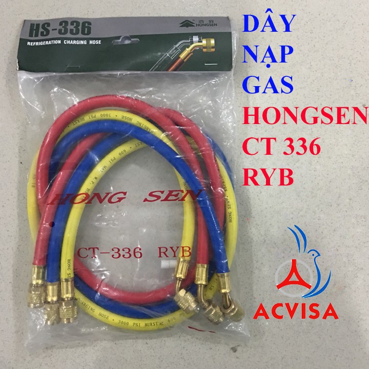 Bộ Dây Nạp Gas R22 Hongsen Model CT-336 RYB (1 Bộ = 3 Sợi 90 Cm)