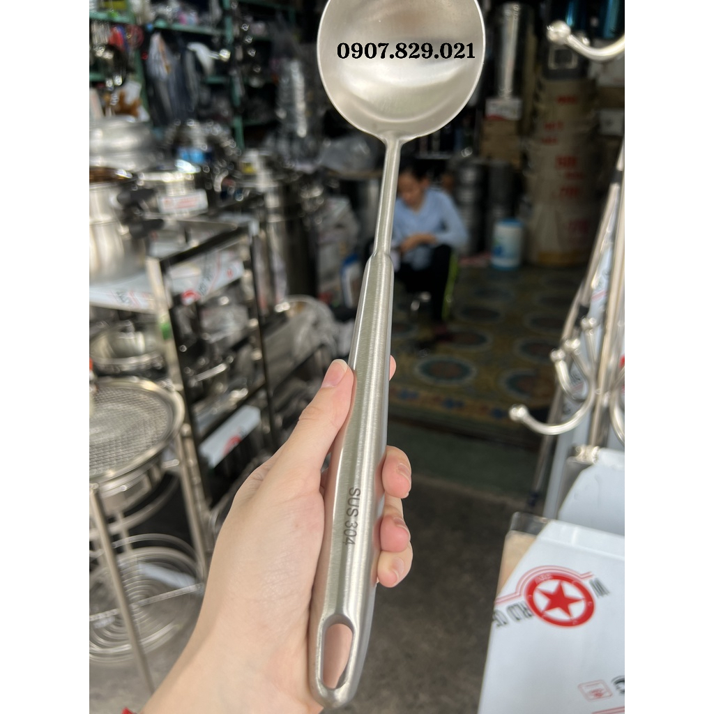 Vá, Sạn INOX 304 Cao Cấp Cán Gỗ / Cán Inox