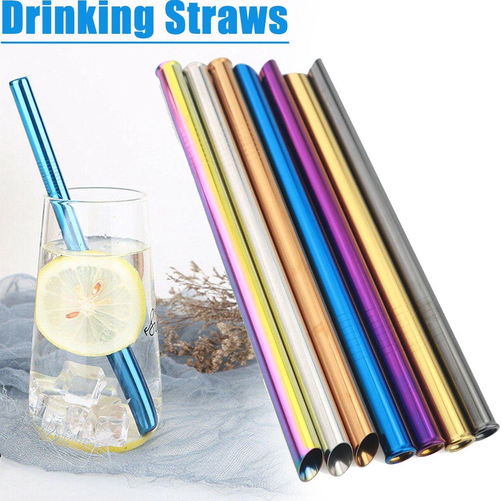 NICKOLAS Ống Hút Thép Không Gỉ Rộng 12mm Dùng Lắc Trà Sữa Tiện Dụng