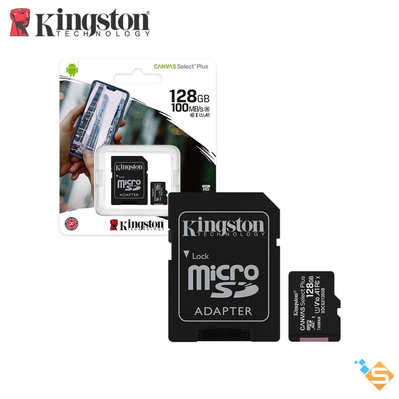 Thẻ Nhớ microSD Kingston 128GB 64Gb 32GB Canvas Select Plus Android A1 Read 100MB/s SDCS2 - Bảo Hành Chính Hãng 5 Năm