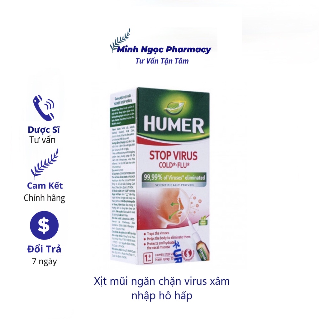 Dung dịch xịt mũi Humer Stop Virus 15ml Nhập khẩu Pháp Urgo