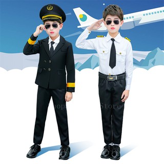 Trẻ Em Phi Công Đồng Phục Không Quân Halloween Cosplay Đội Trưởng Trang Phục Bé Gái Tiếp Viên Hàng Không Quần Áo Cho Trẻ Em Sinh Nhật