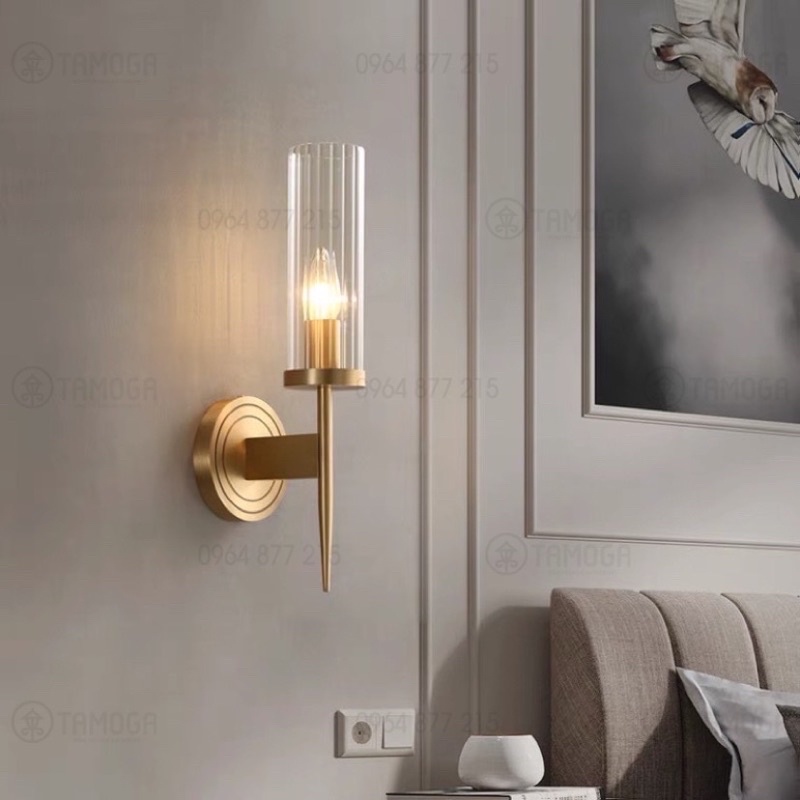 Đèn ngủ treo tường, đèn tường trang trí pha lê đơn DGT 1267, 3008