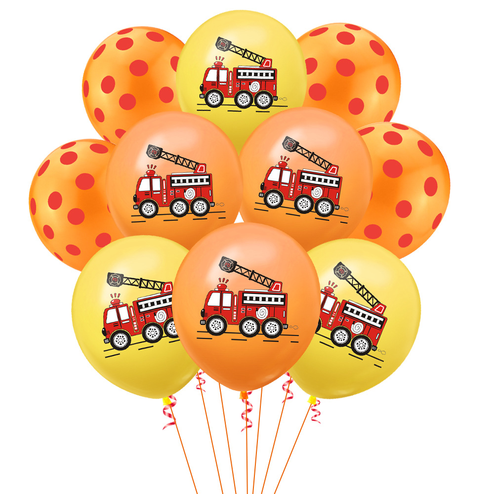 Bộ Bong Bóng Hình Xe Cứu Hỏa Số 0-9 Trang Trí Tiệc Sinh Nhật Cho Bé
