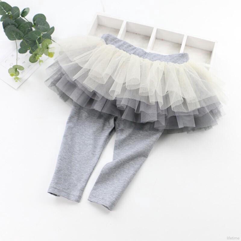 Quần legging liền váy tutu ren 6 tầng cho bé sz 90-140 QCCC