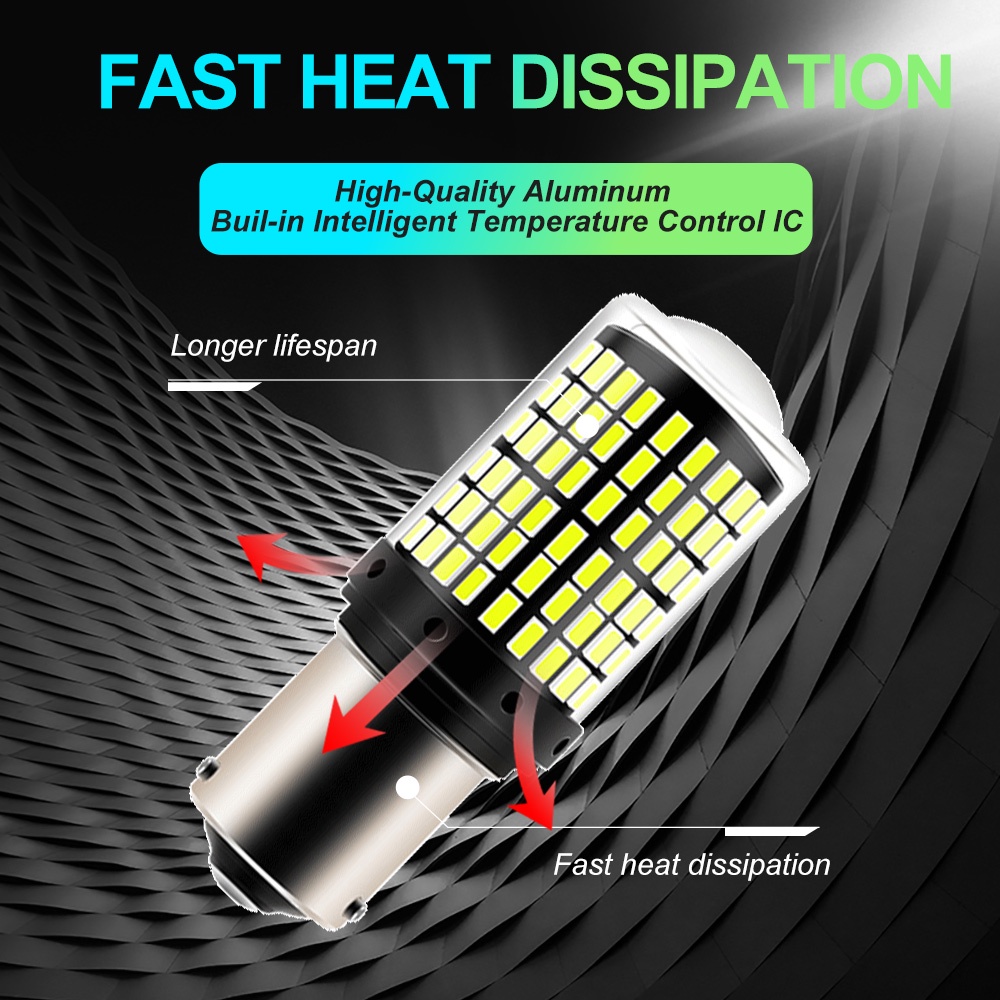 1 Chiếc Bóng Đèn LED 1156 BA15S P21W BAU15S PY21W 7440 W21W P21/5W 1157 BAY15D 7443 3157 LED 144smd Chất Lượng Cao