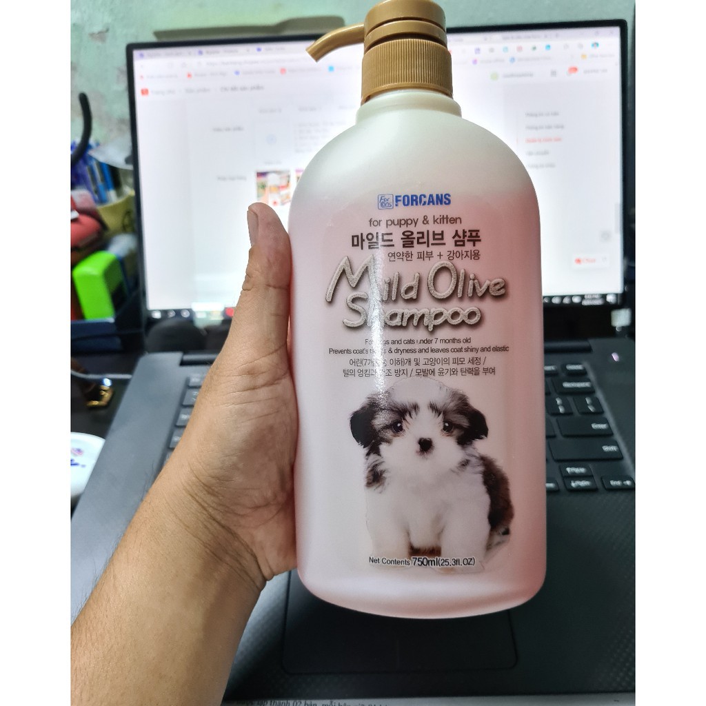 Sữa Tắm MILK OLIVE Thương Hiệu Forcans Hàn Quốc Cho Thú Cưng Có Da Nhạy Cảm