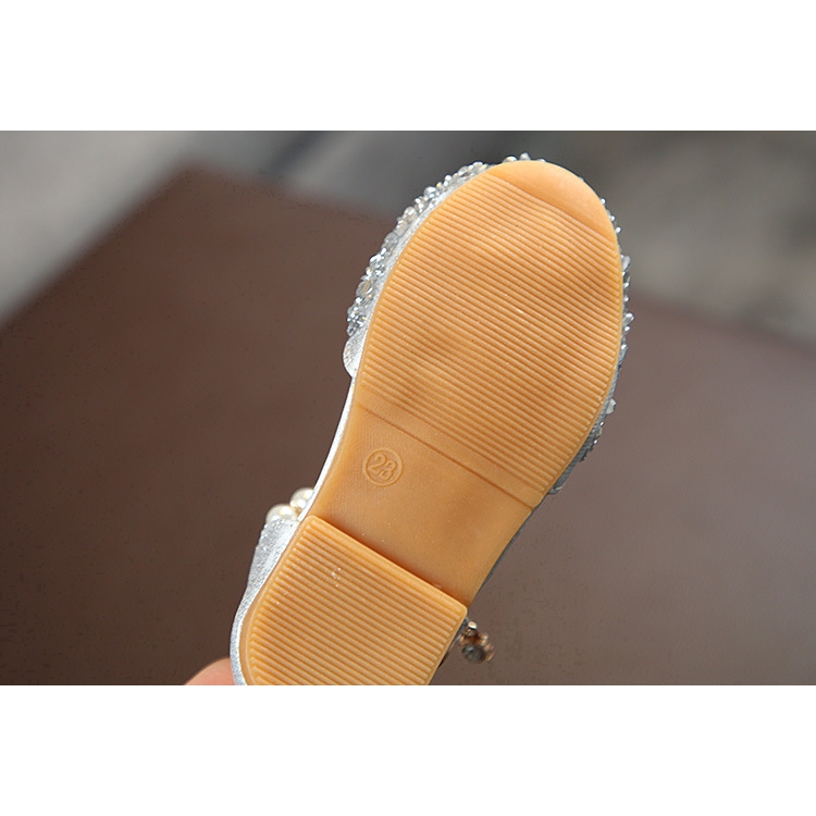 Giày Búp Bê Da PU Phối Ngọc Trai Cho Bé Gái