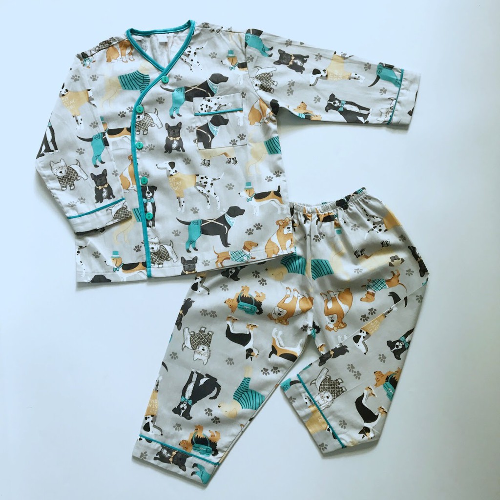 Pijama Cho Bé vải cotton hút mồ hôi - Phối viền nhiều mẫu 10-45kg