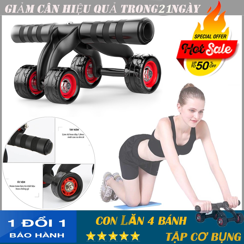 Bai Tap Bung Hieu Qua, Con Lăn Tập Cơ Bụng 4 Bánh NSK-007 Mẫu Mới 2019, Giúp Giảm Mỡ Và Săn Chắc Vùng Bụng, Giảm Giá 50%