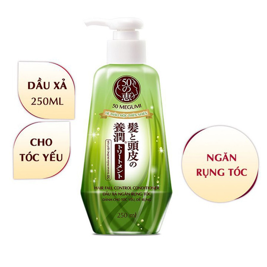 Dầu Gội - Dầu Xả Ngăn Rụng Tóc - 50 dưỡng chất Megumi Hair Fall Control Conditioner 250ml _ 400ml