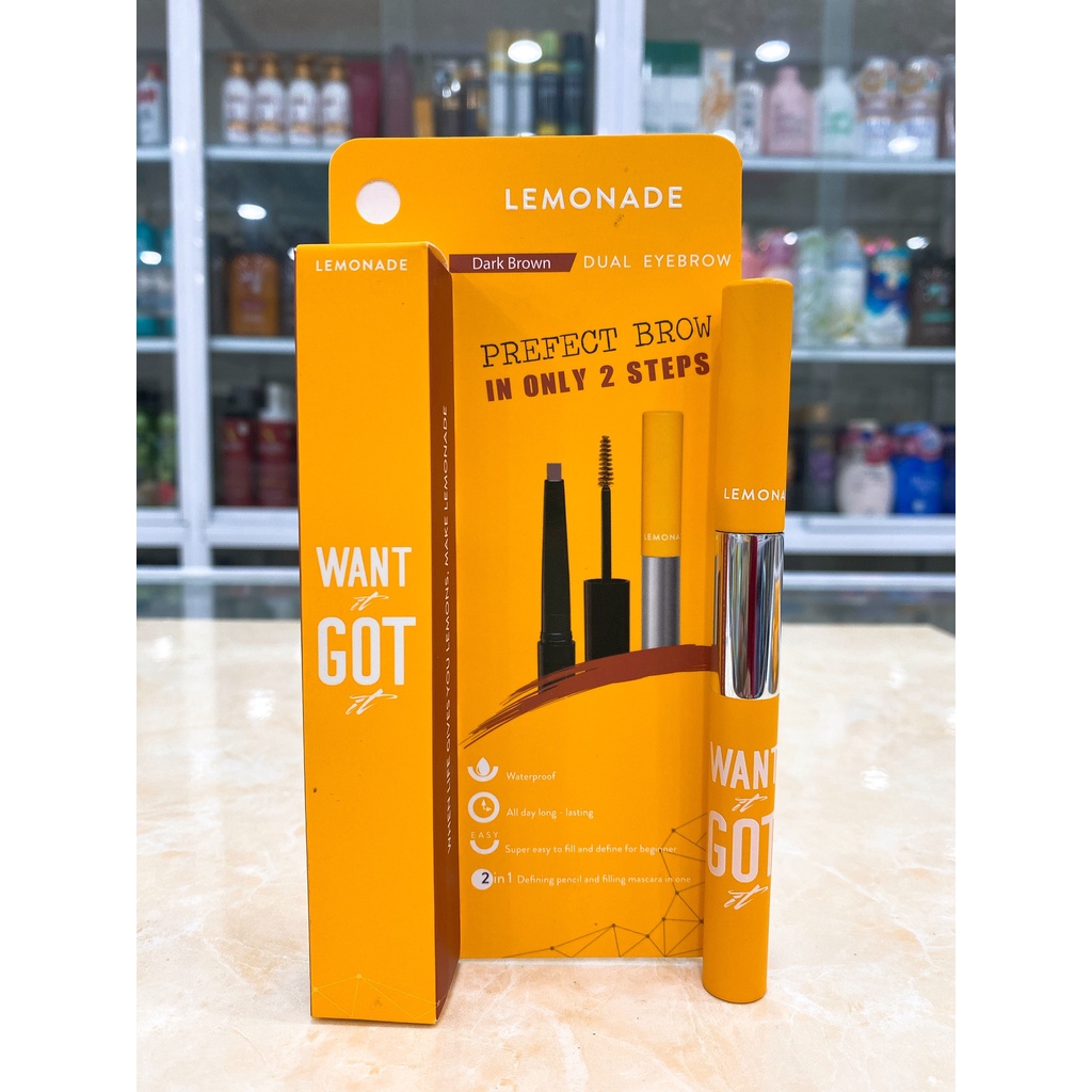 Chì Kẻ Mày 2 Đầu Lemonade Want It Got It Dual Eyebrow Hàn Quốc 2g + 2ml