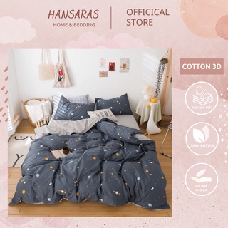 Bộ chăn ga gối cầu vồng HANSARAS cotton 3D mềm mại hot trend