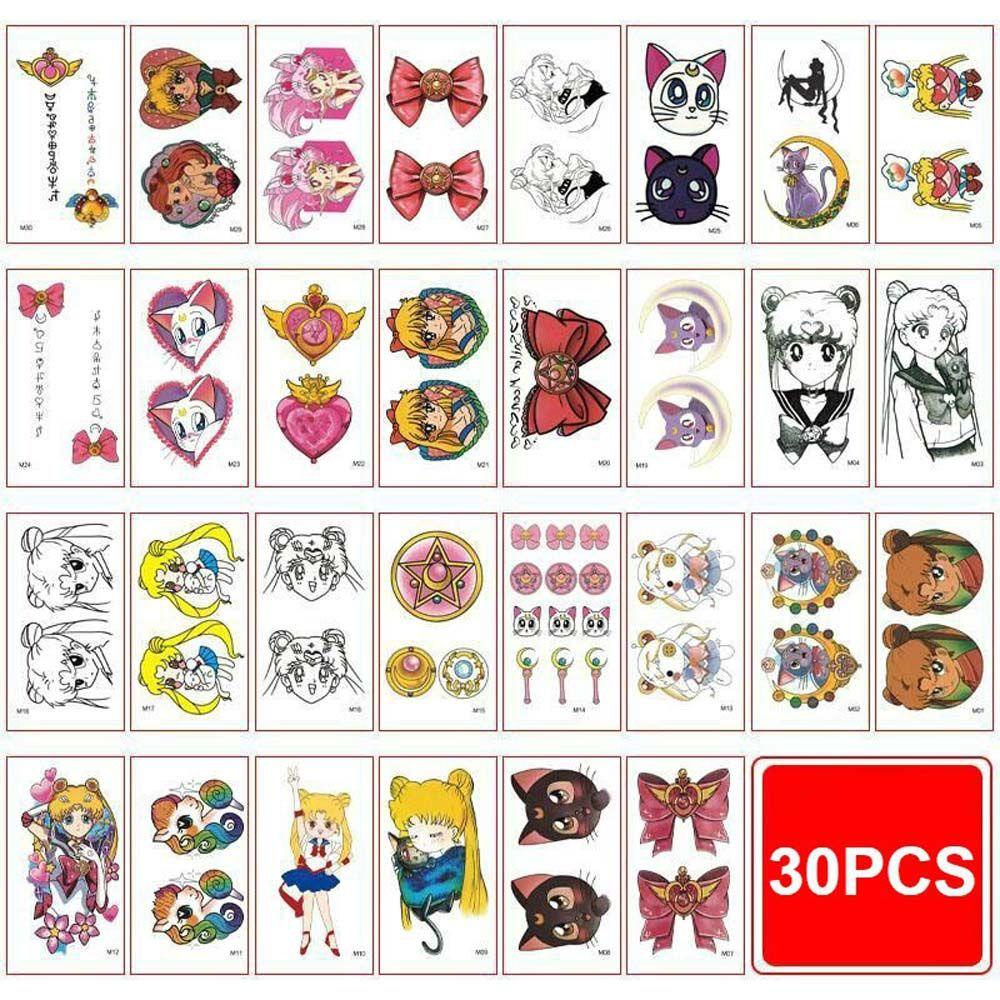 Hình Xăm Dán Tạm Thời Chống Nước Hình Thủy Thủ Mặt Trăng