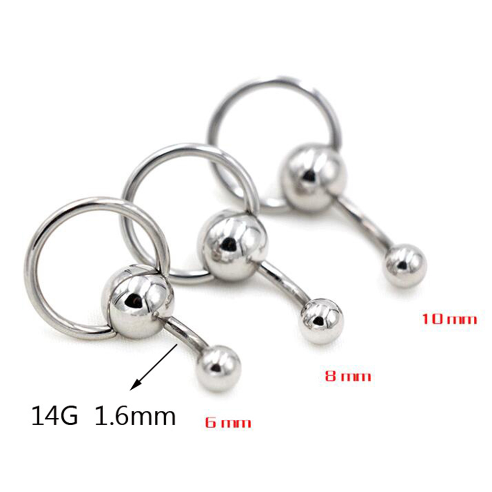 1 Khuyên Rốn Thép Không Gỉ 6 / 8 / 10mm Màu Bạc Thời Trang