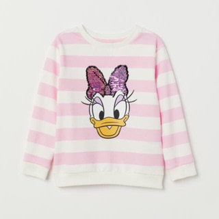 Áo nỉ HM Vịt Donal cho bé 2-4 tuổi (CÓ ẢNH THẬT) mặt cườm đổi màu