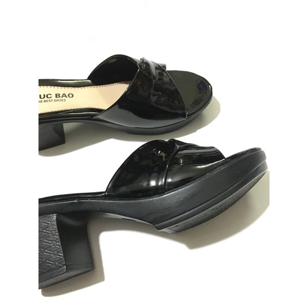 Dép da cao gót đê 7F cho mẹ ( Ảnh thật)