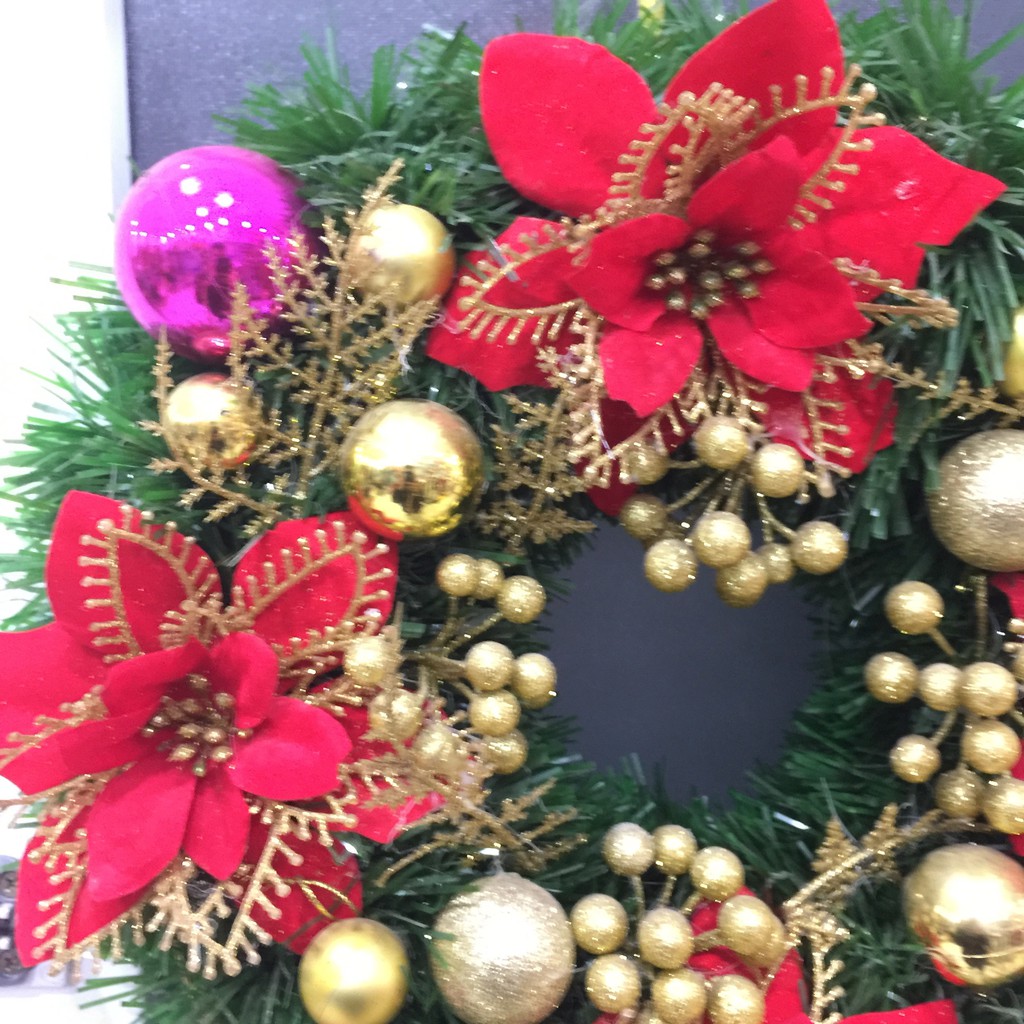 Vòng Nguyệt Quế Trang Trí Giáng Sinh Đường Kính 40cm Treo Cửa