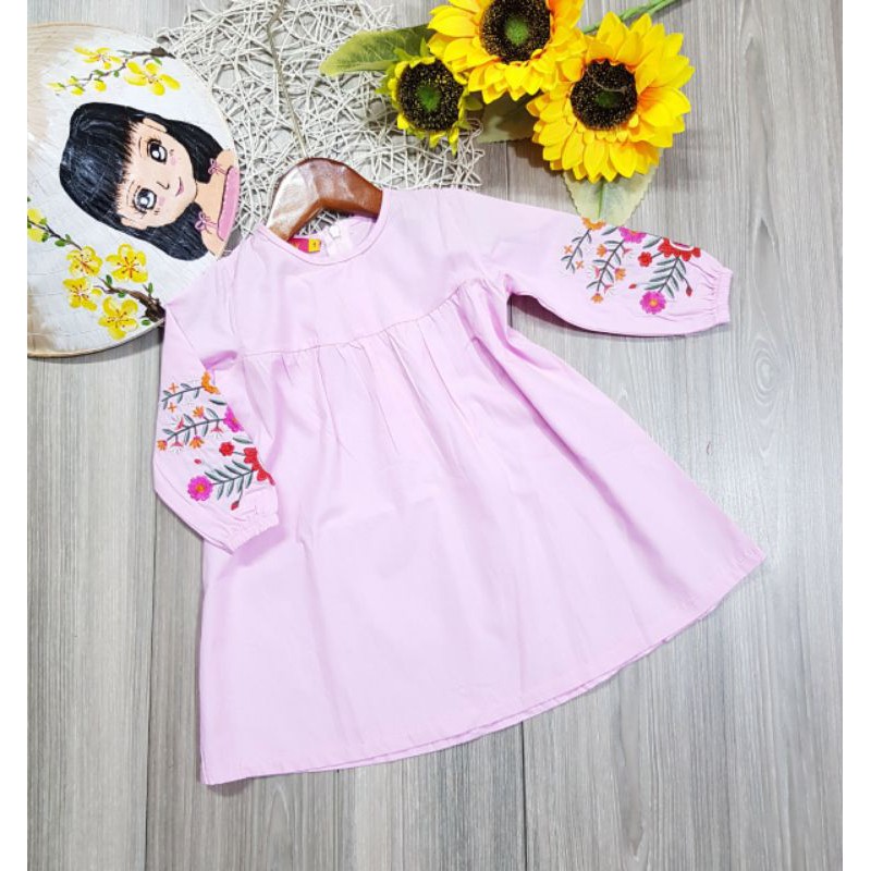 ĐẦM VÁY BÉ GÁI BABY DOLL ABG FROM XOÈ THUÊ TAY DÀI NHIỀU MÀU(CHO BÉ 1T ĐẾN 15T TƯƠNG ĐƯƠNG10KG-55KG)