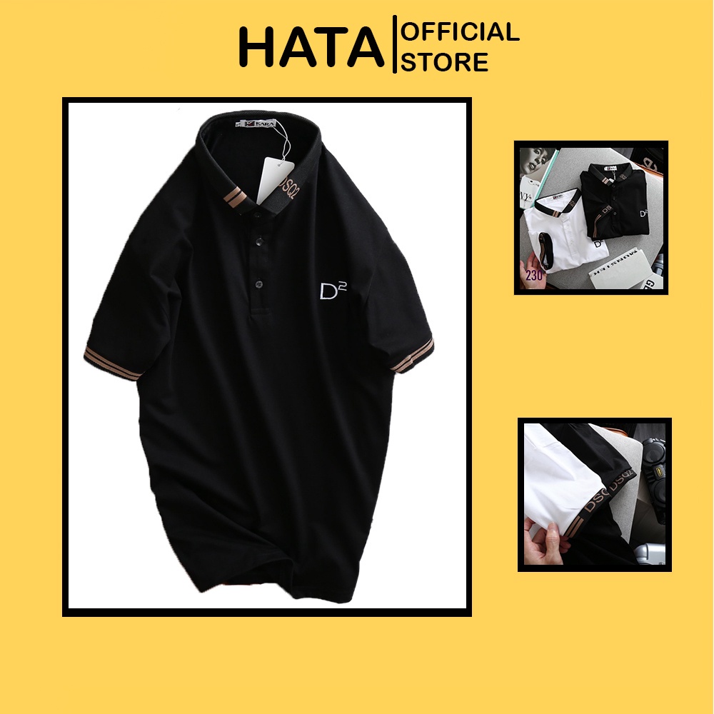 Áo Thun POLO Thêu Chữ D2 Chất COTTON Co Dãn Thời Trang Cực Đẹp
