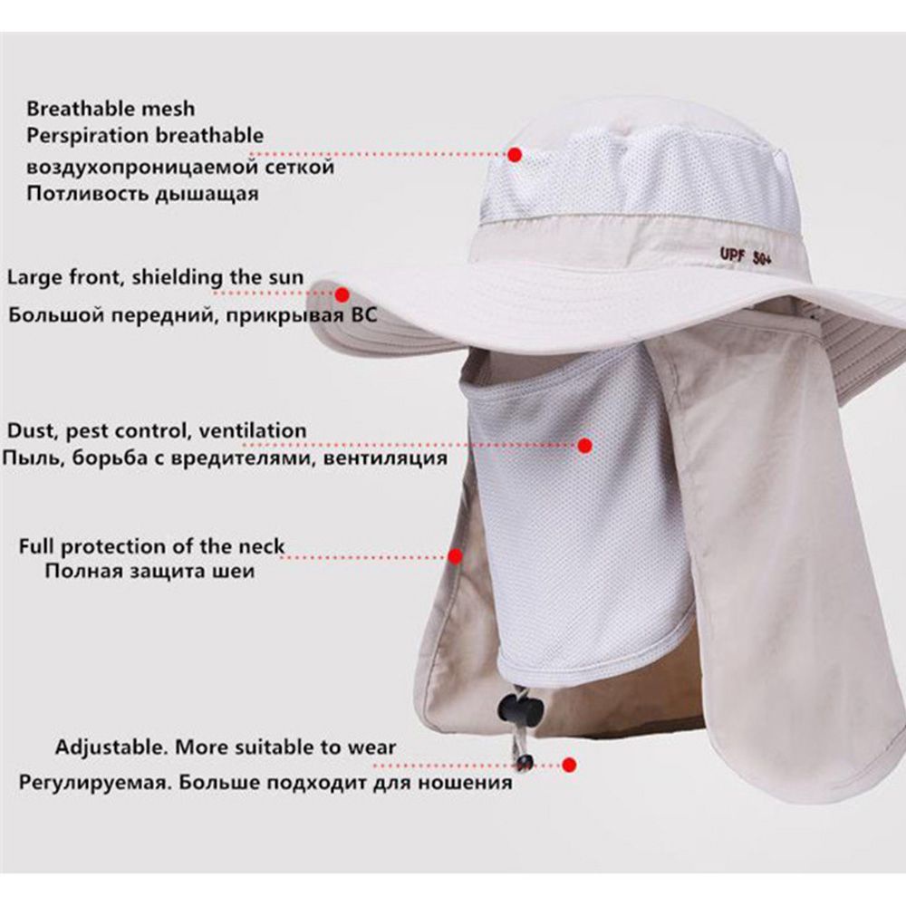 Nón tai bèo chống nắng có tấm che mặt nhiều màu sắc dùng khi đi câu cá ngoài trời dành cho nam và nữ