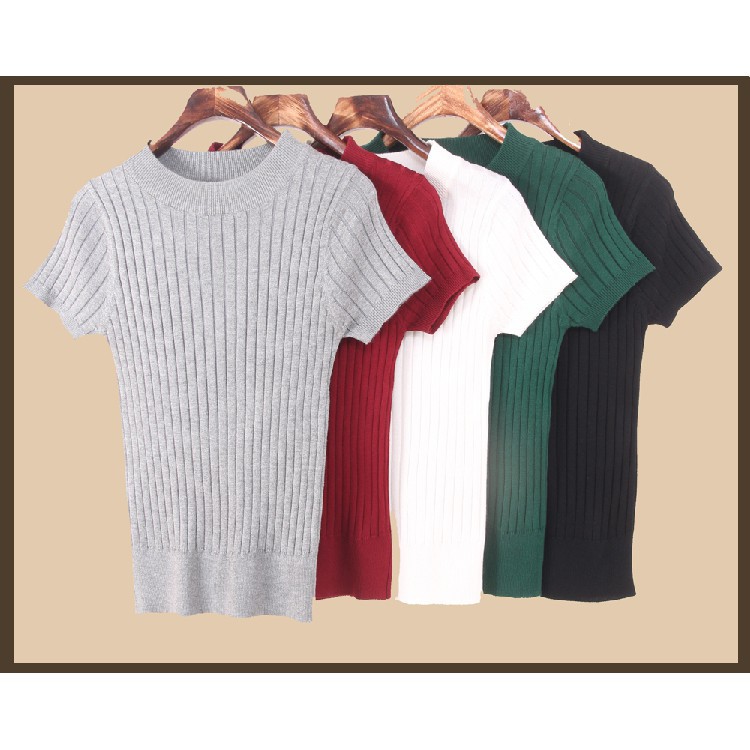 SUXI Áo Thun Nữ Ngắn Tay Dáng Ôm