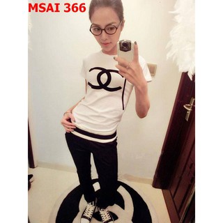 Áo thun nữ logo thời trang 366