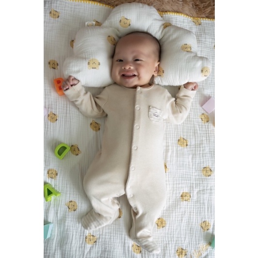 Bộ bodysuit cho bé liền thân có tất, dài tay, Vải sợi tre và cotton mềm mại, Cúc bấm dễ dàng  - Mody Baby