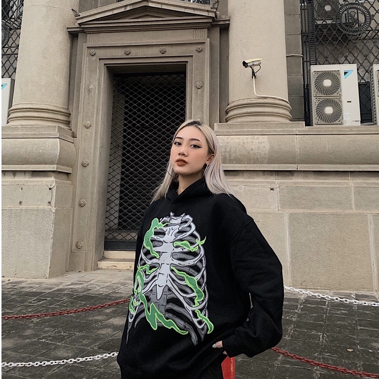 Áo khoác hoodie basic local brand Clownz Flammy Skull nỉ bông unisex nam nữ form rộng có mũ