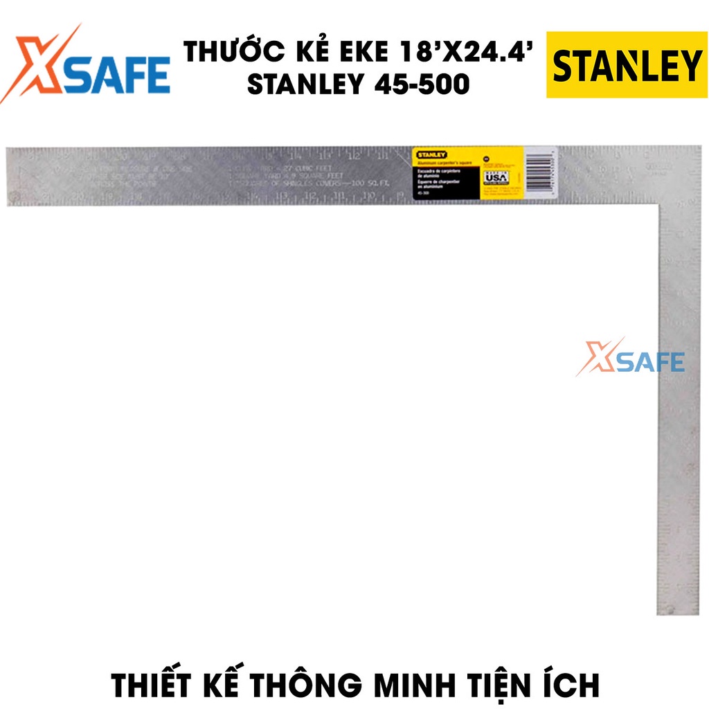 Thước kẻ Eke STANLEY gia công thép cứng không gỉ Thước đo góc Stanley thiết kế thông minh tiện ích, chất liệu cao cấp