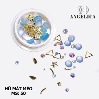 Hũ charm đá mắt mèo trang trí móng angelica hcmm