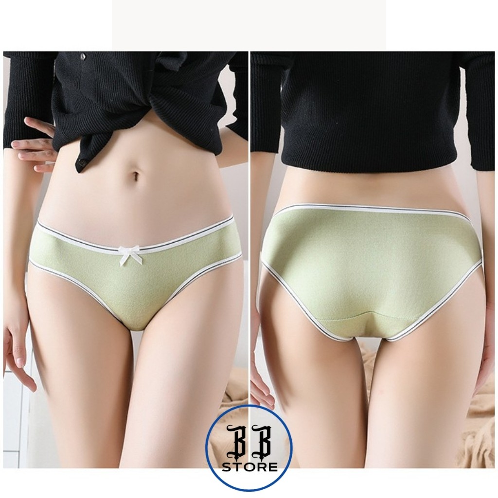 Quần lót nữ cotton, quần lót cotton kháng khuẩn cao cấp trơn viền đen trắng co giãn 4 chiều thoáng khí BB Store | BigBuy360 - bigbuy360.vn