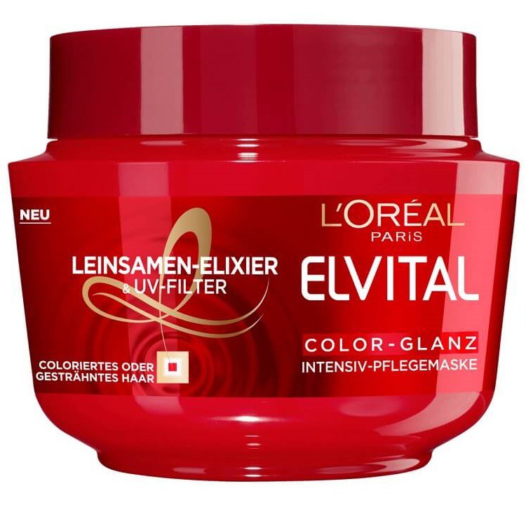 Kem ủ tóc dành cho tóc nhuộm LOreal Elvital Color-Glanz 300ml - Pháp