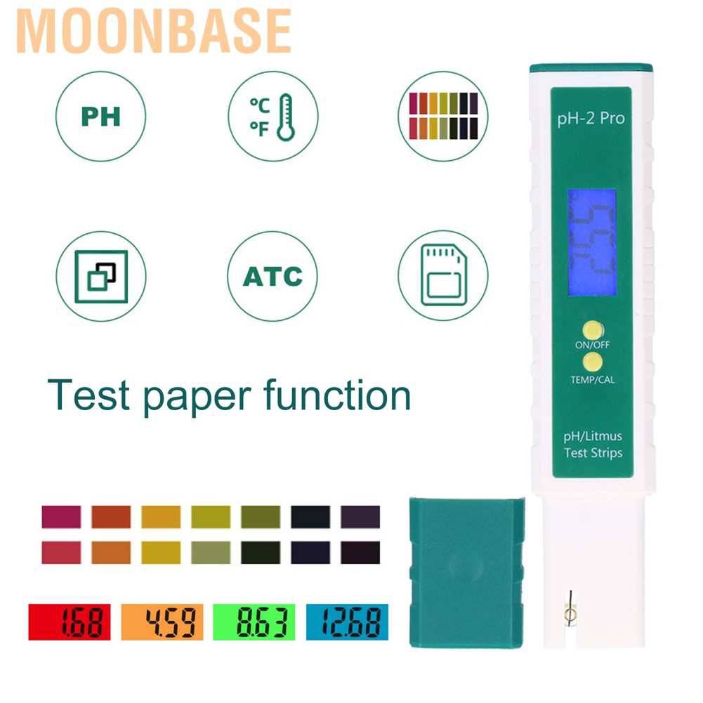 Moonbase PH Meter LCD Digital Water Quality Test Pen with ‑2.00‑16.00PH Measurement Range