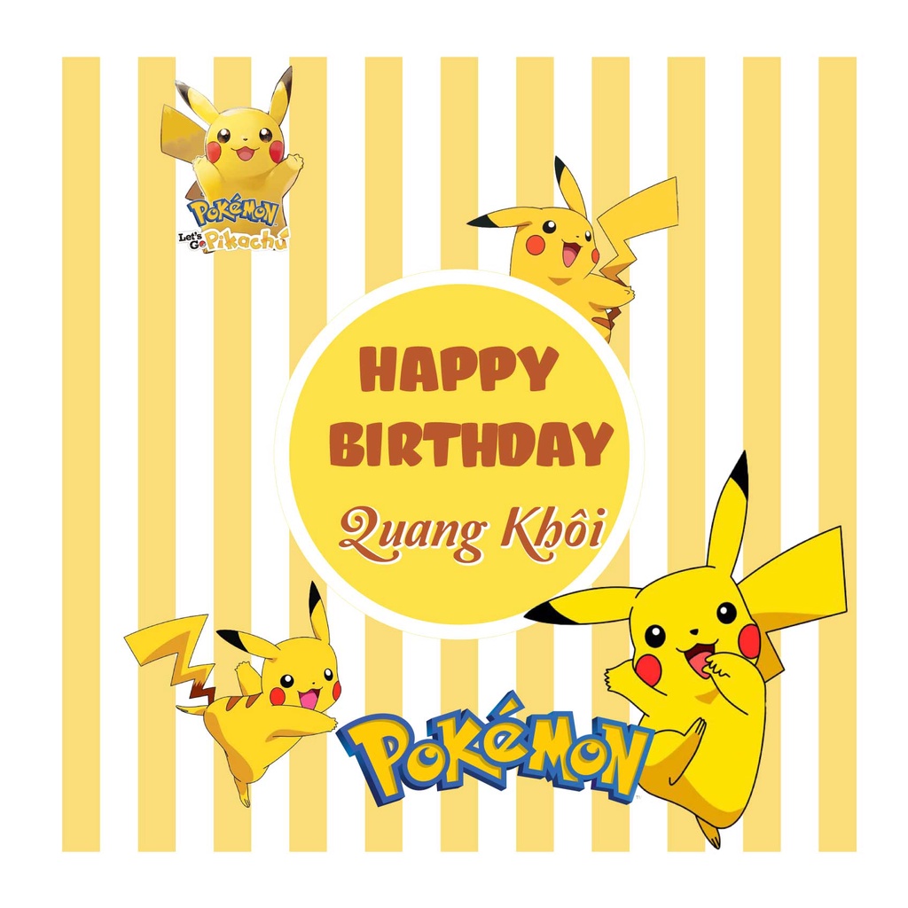 Sét bóng trang trí sinh nhật cho bé trai, bé gái chủ đề Pokemon, pikachu - BiBo baby