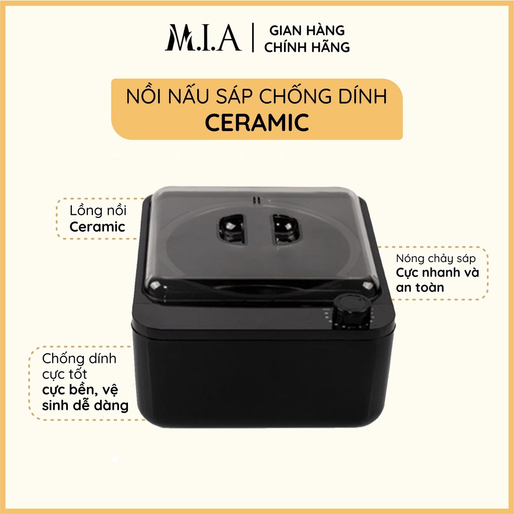 Nồi Nấu Sáp Wax Lông Cao Cấp CERAMIC Chống Dính, Nồi Đun Sáp Wax