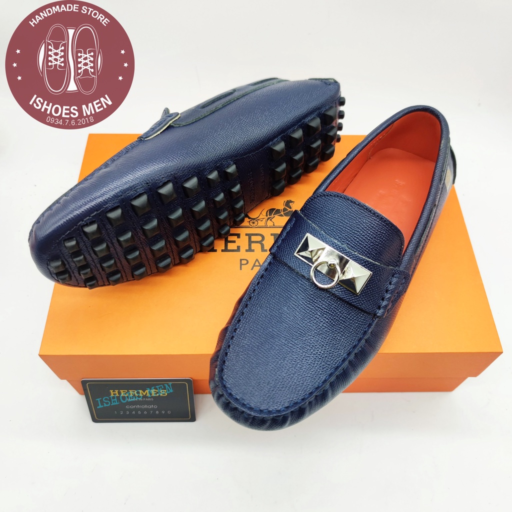 Giày Lười Da Nam, Giầy Mọi Moca nam HM Thời trang da bò xịn 100% cao cấp Full box