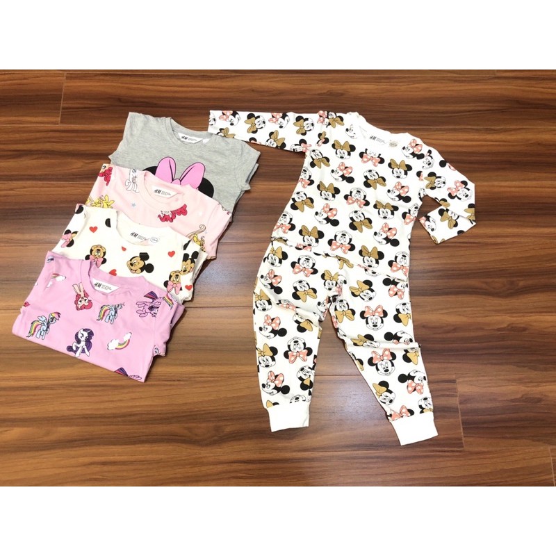 Bộ Đồ Dài Tay Cotton HM Bé Gái Mickey - Pony