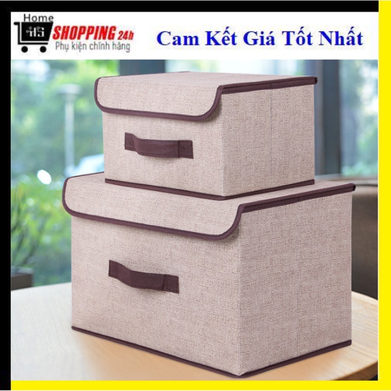 Hộp vải đựng đồ, đựng quần áo, đồ lót gấp gọn - Thùng đựng đa năng có nắp đậy