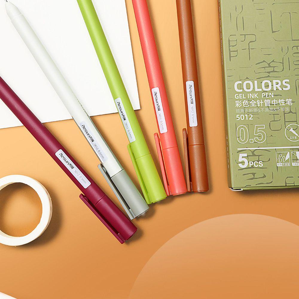 Hộp 5 Bút Mực Gel Kiểu Dáng Retro