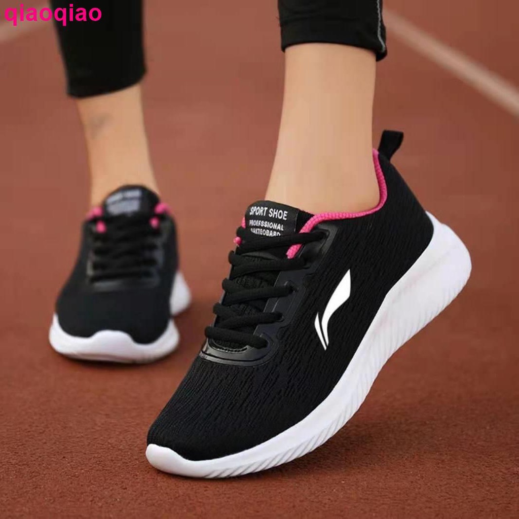 Li Ning Giày thể thao lưới thoáng khí thương hiệu thời trang thường ngày cho nữ