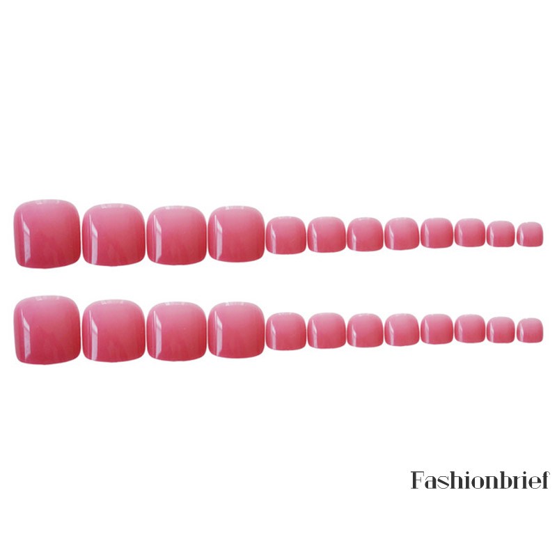 Bộ 24 móng chân giả màu hồng xinh xắn cho nữ